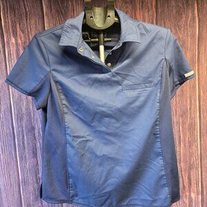 Cherokee Revolution Scrub Top Medium Blue Stretch Workwear NWOT